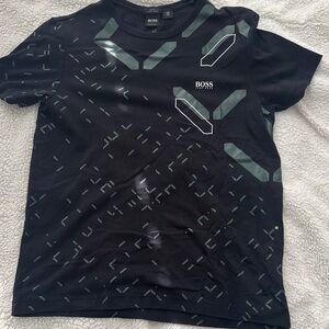 Boss Black and Green Patterned T-Shirt
